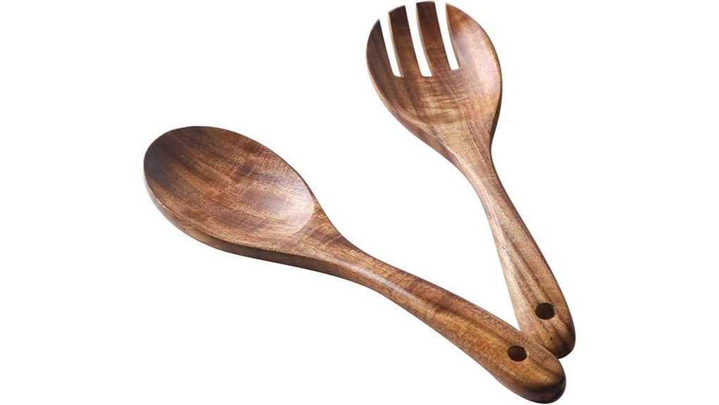 acacia salad servers set