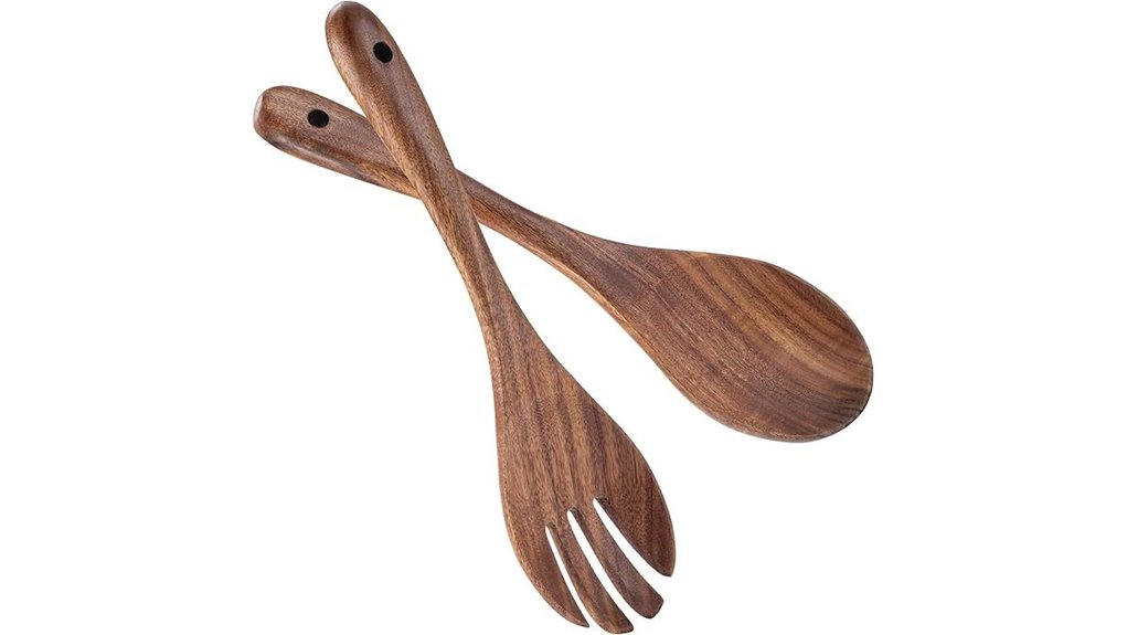 acacia salad servers set