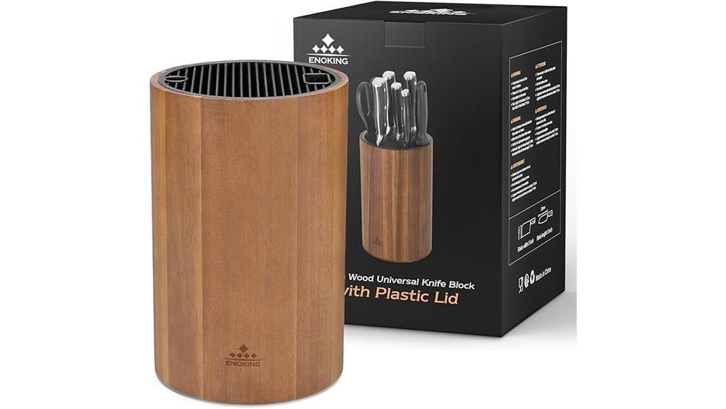 acacia wood knife holder