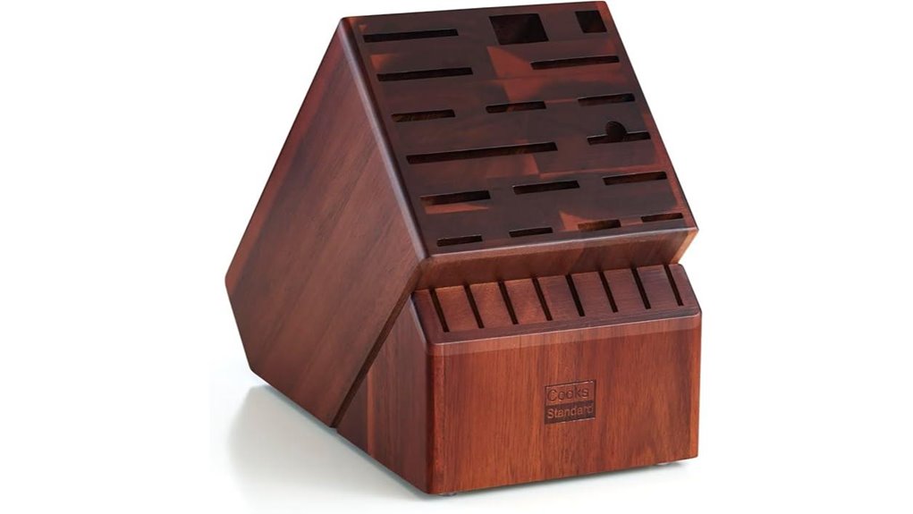 acacia wood knife holder