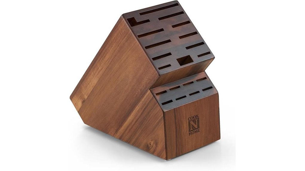 acacia wood knife storage