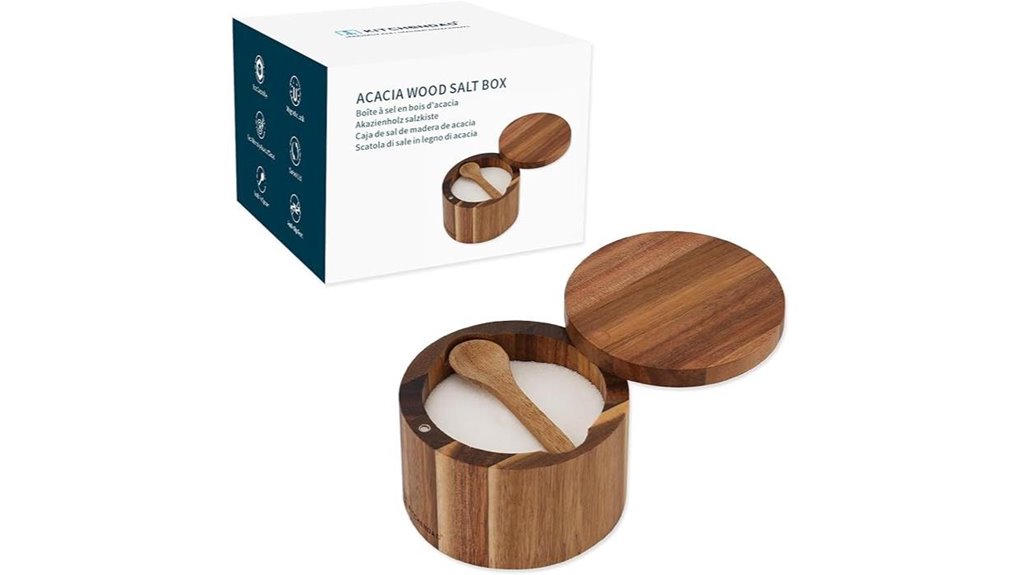 acacia wood salt cellar