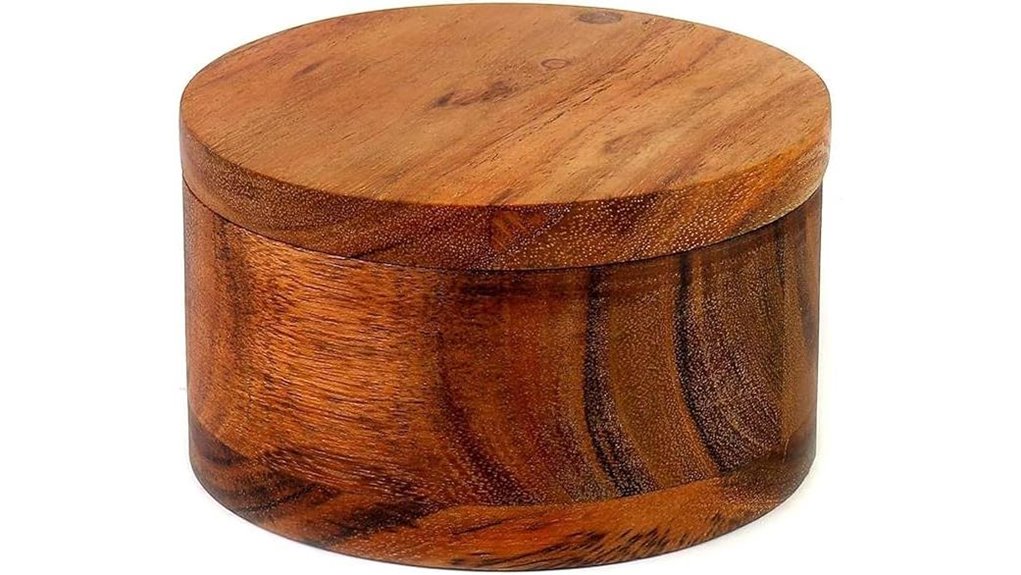 acacia wood spice container