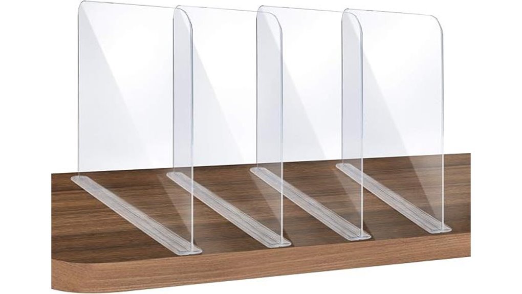 acrylic closet shelf dividers