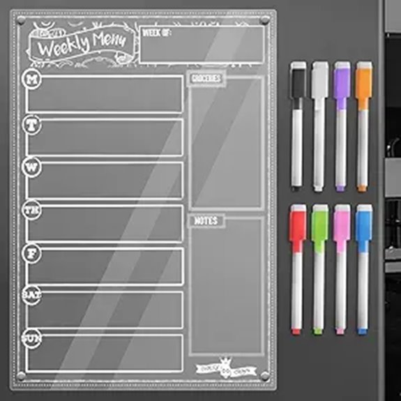 acrylic fridge weekly planner