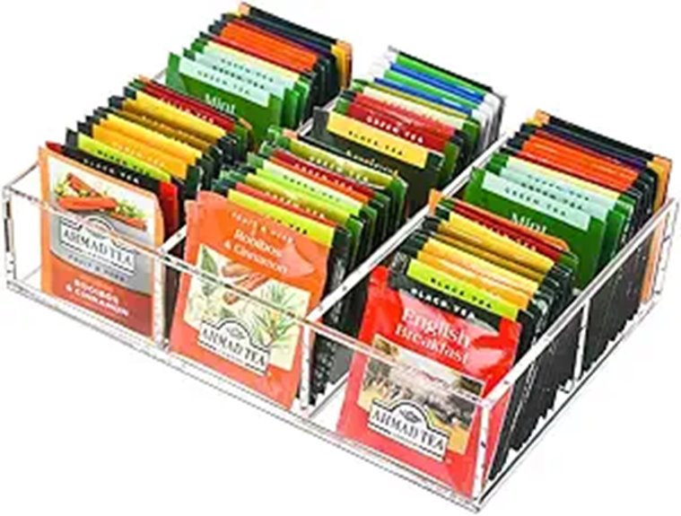 acrylic tea bag organizer