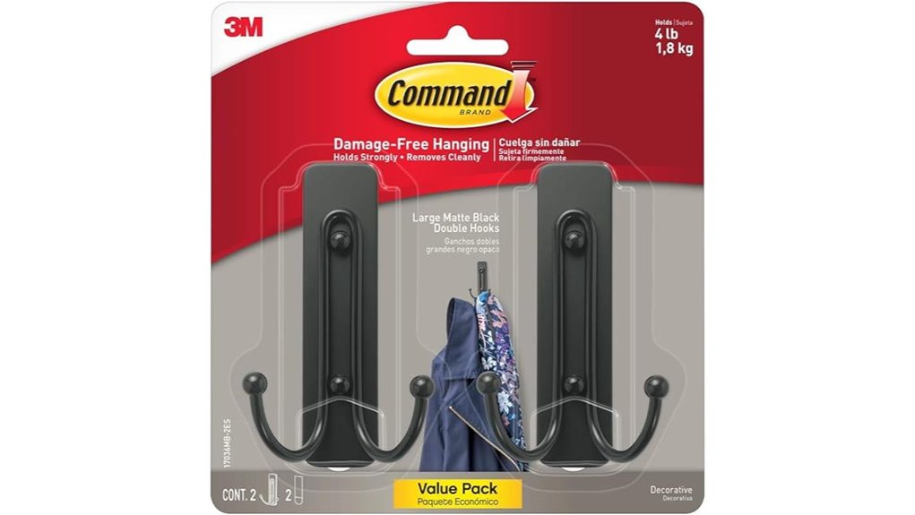 adhesive double hooks solution