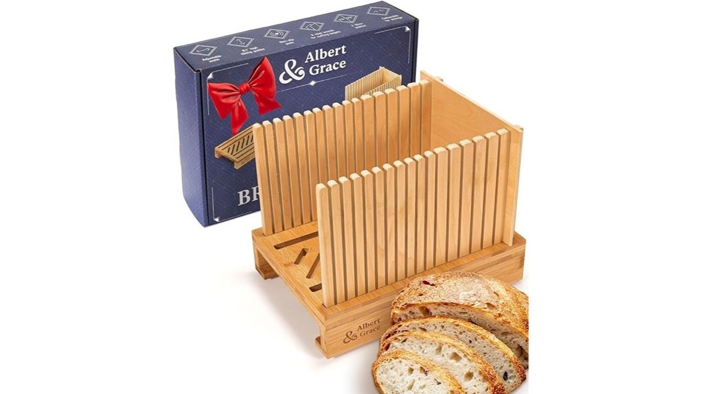 adjustable bamboo bread slicer