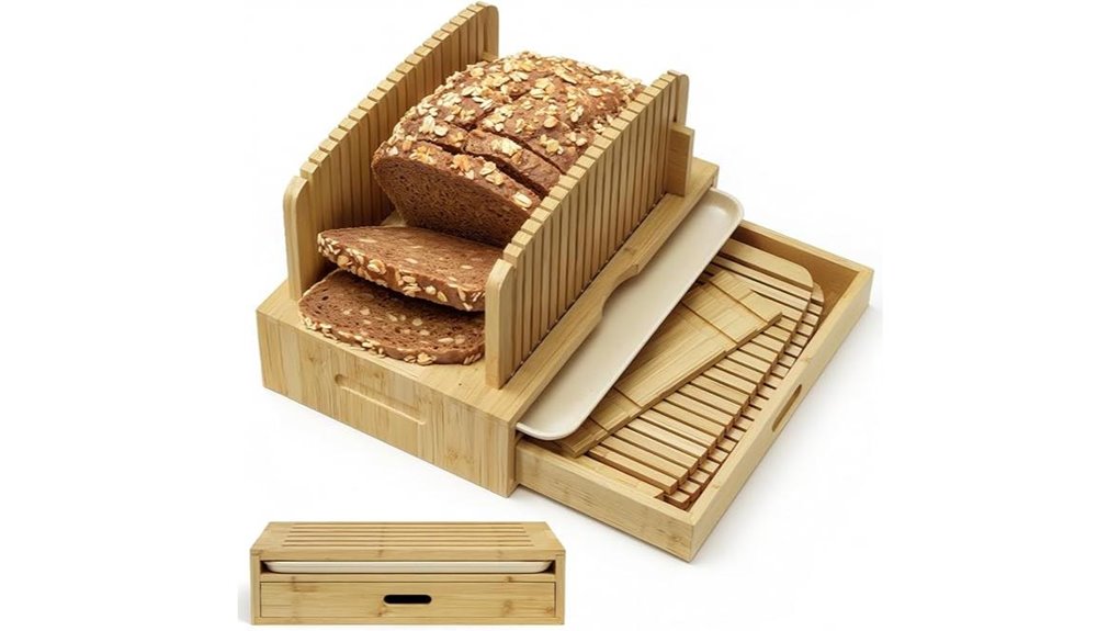 adjustable bamboo bread slicer