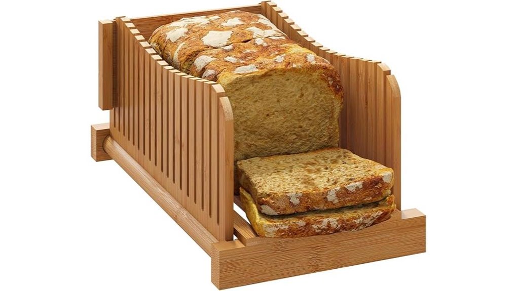 adjustable bamboo bread slicer