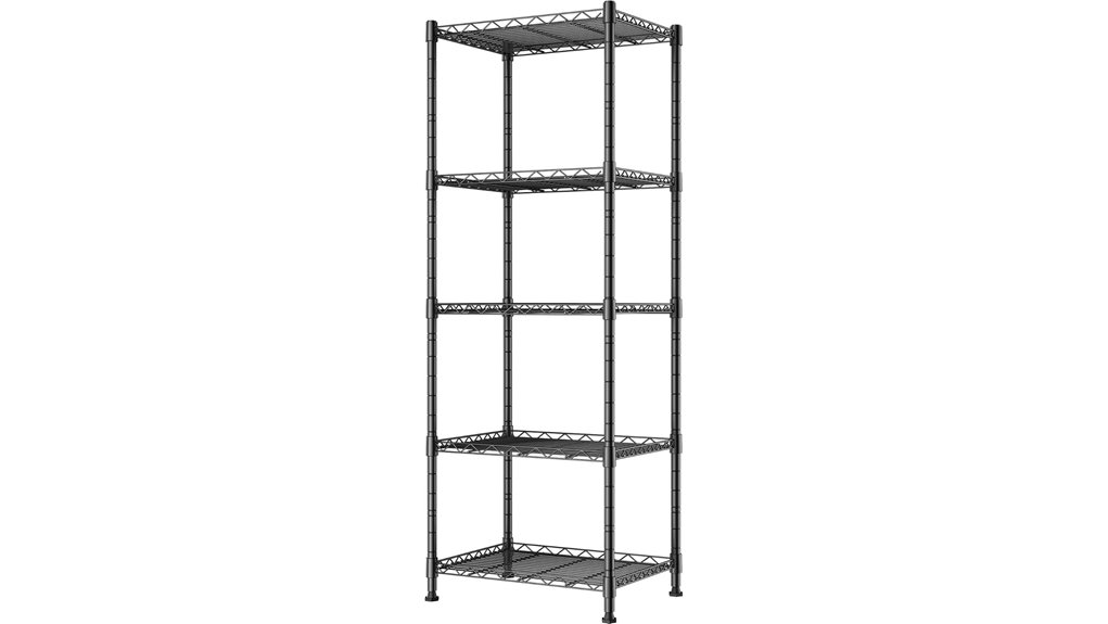 adjustable black metal rack