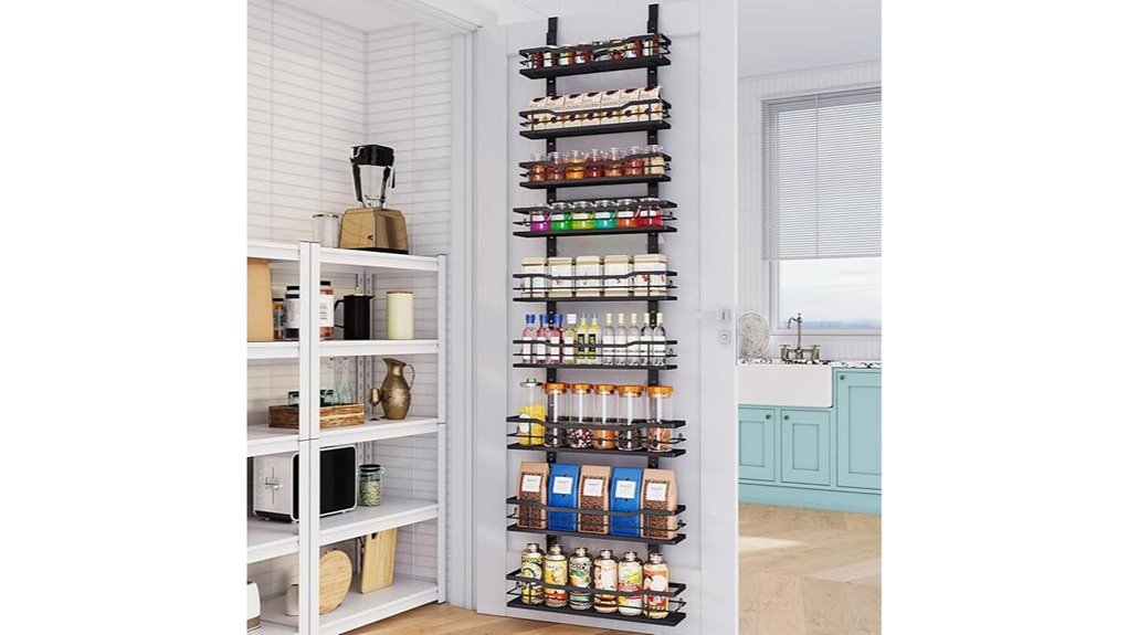 adjustable black pantry organizer