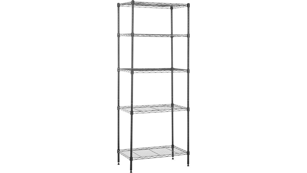 adjustable black steel shelves