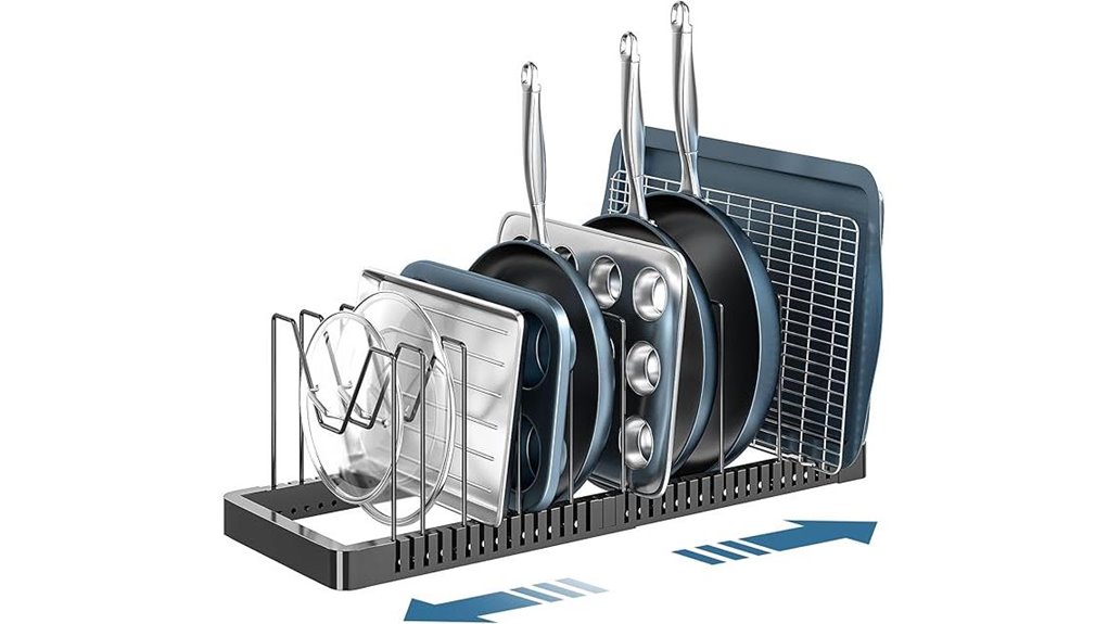 adjustable cabinet pot organizer