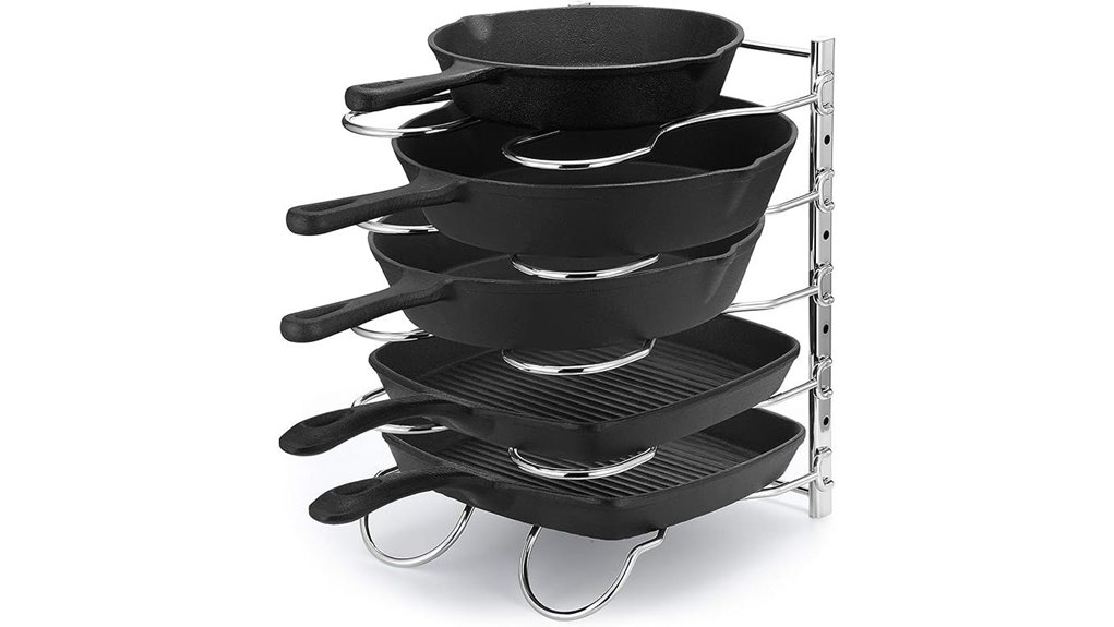 adjustable chrome pan rack