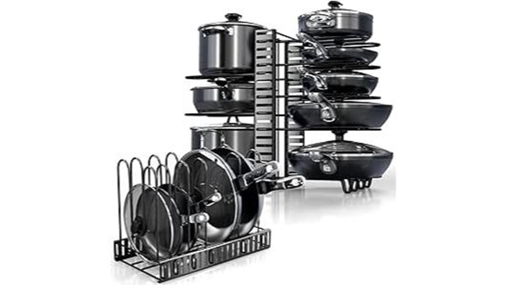 adjustable cookware storage rack