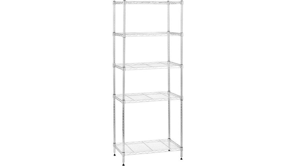 adjustable five shelf storage unit