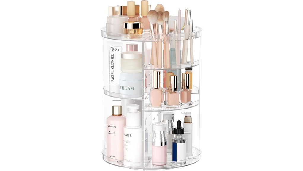 adjustable layered makeup organizer