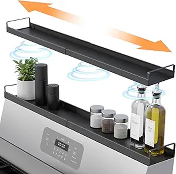 adjustable magnetic stove shelf