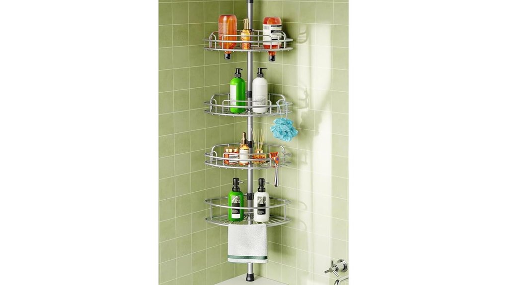 adjustable no drill shower caddy