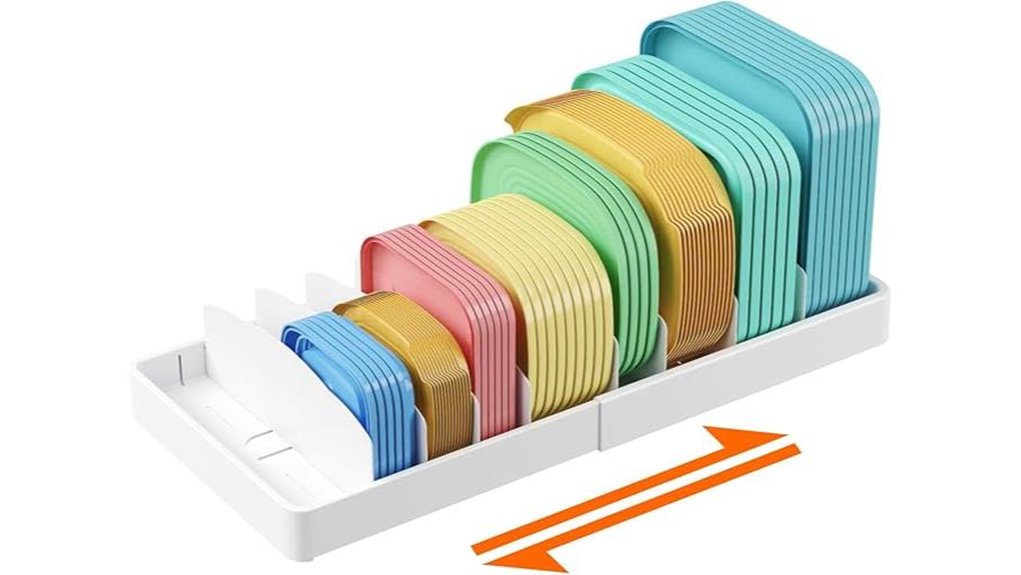 adjustable plastic lid organizer