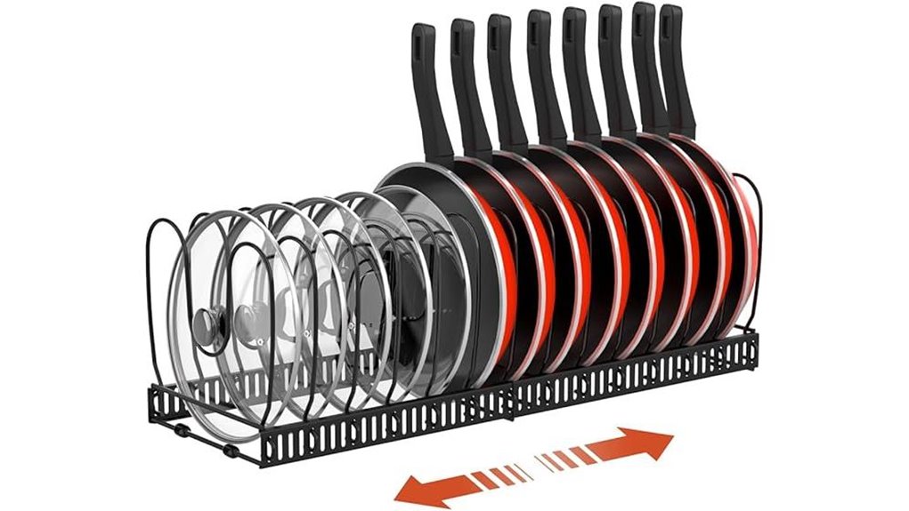 adjustable pot and pan organizer