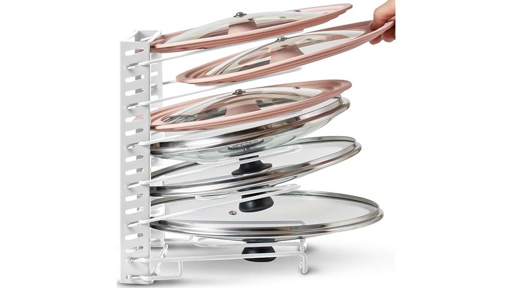 adjustable pot lid organizer