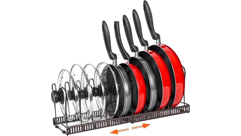 adjustable pot rack organizer
