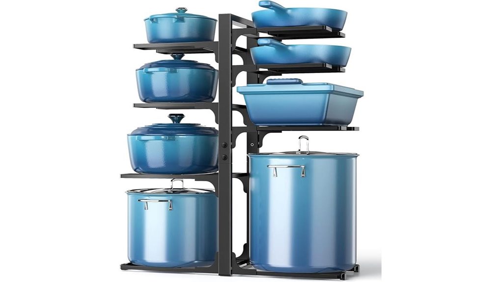 adjustable pots pans organizer