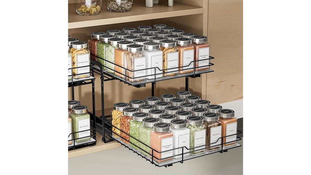 adjustable two level spice rack