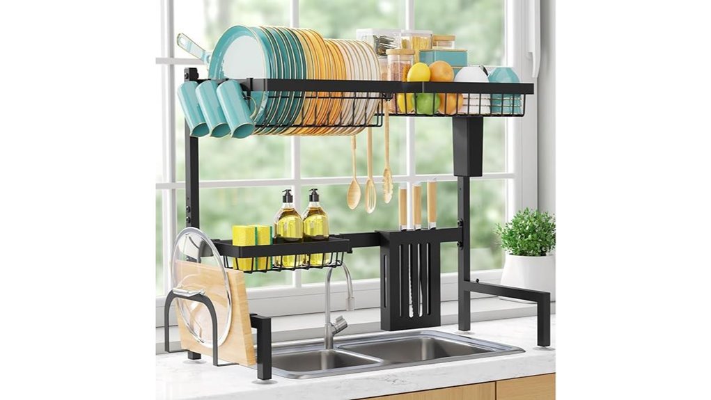 adjustable two tier drying rack