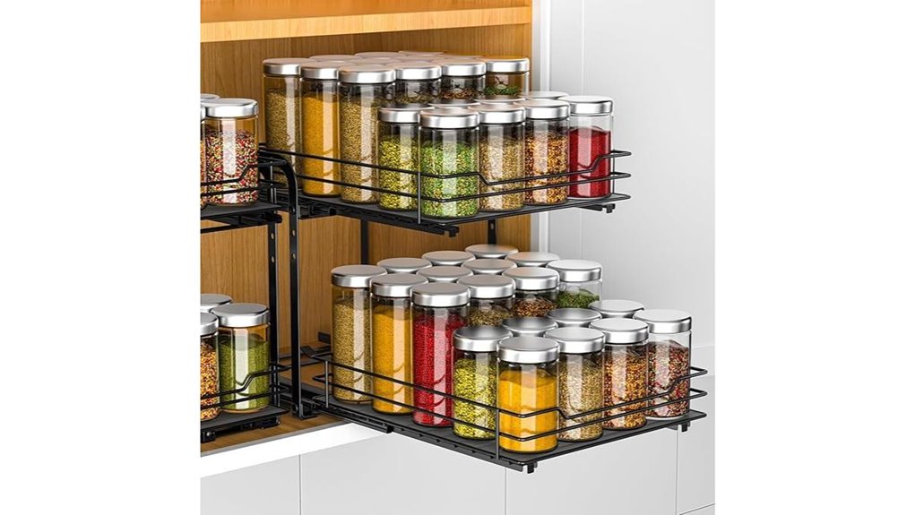 adjustable two tier spice organizer