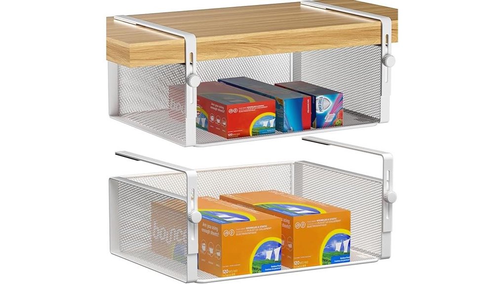 adjustable under shelf organizer
