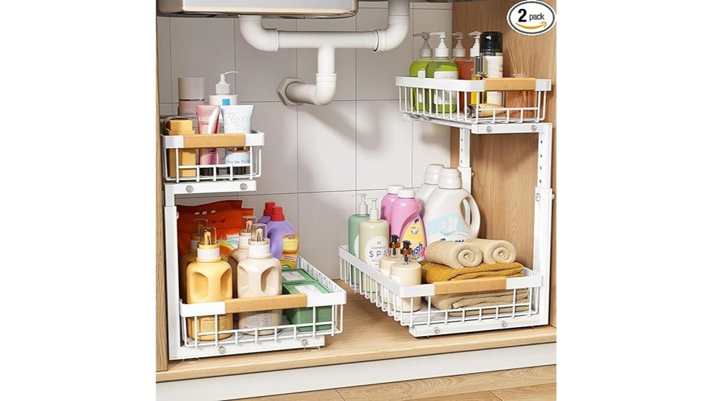 adjustable under sink organizer
