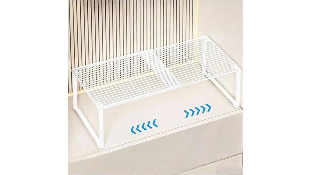 adjustable white wire shelf