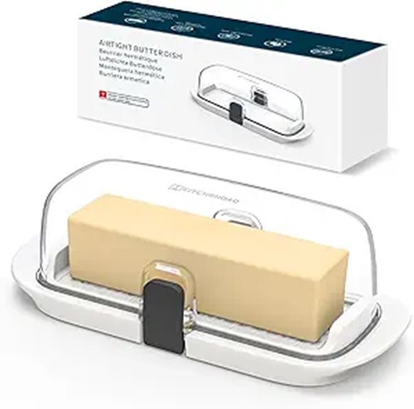 airtight one handed butter dish
