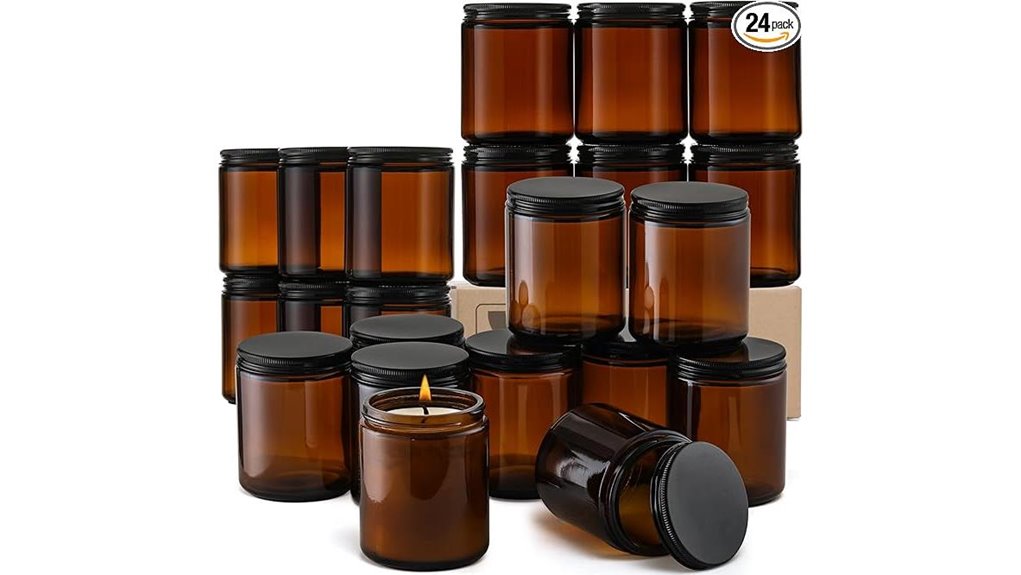 amber candle jars pack