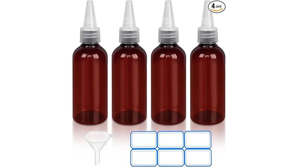 amber oil bottles set