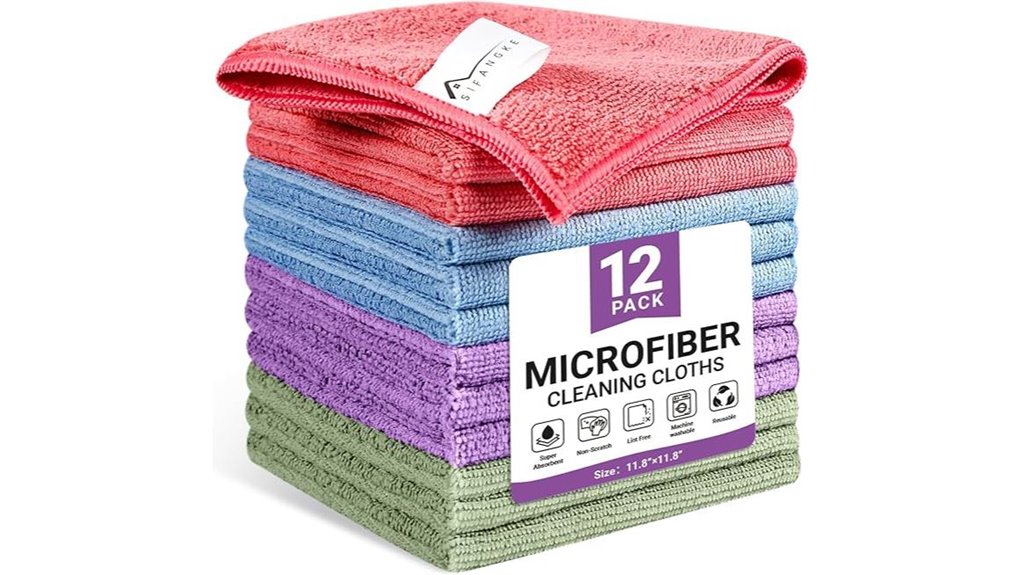 assorted colored microfiber cloths