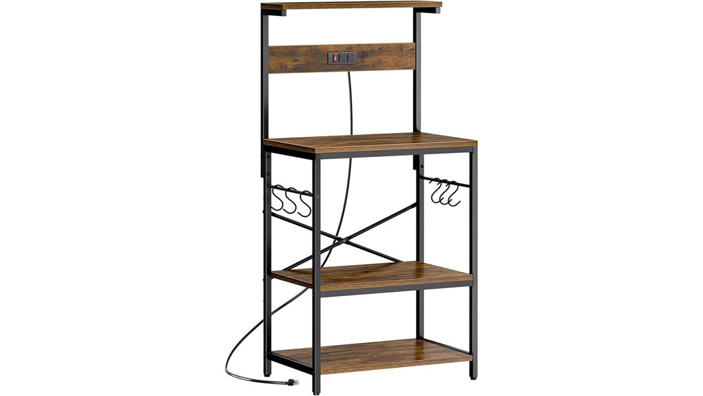 bakers rack with outlet