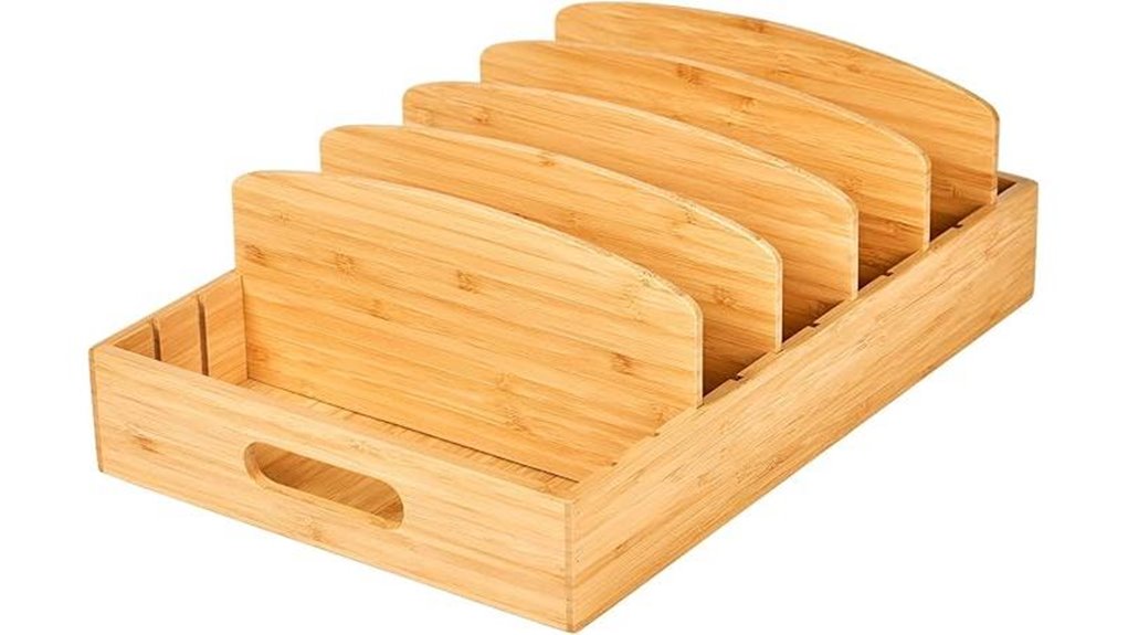 bamboo container lid organizer