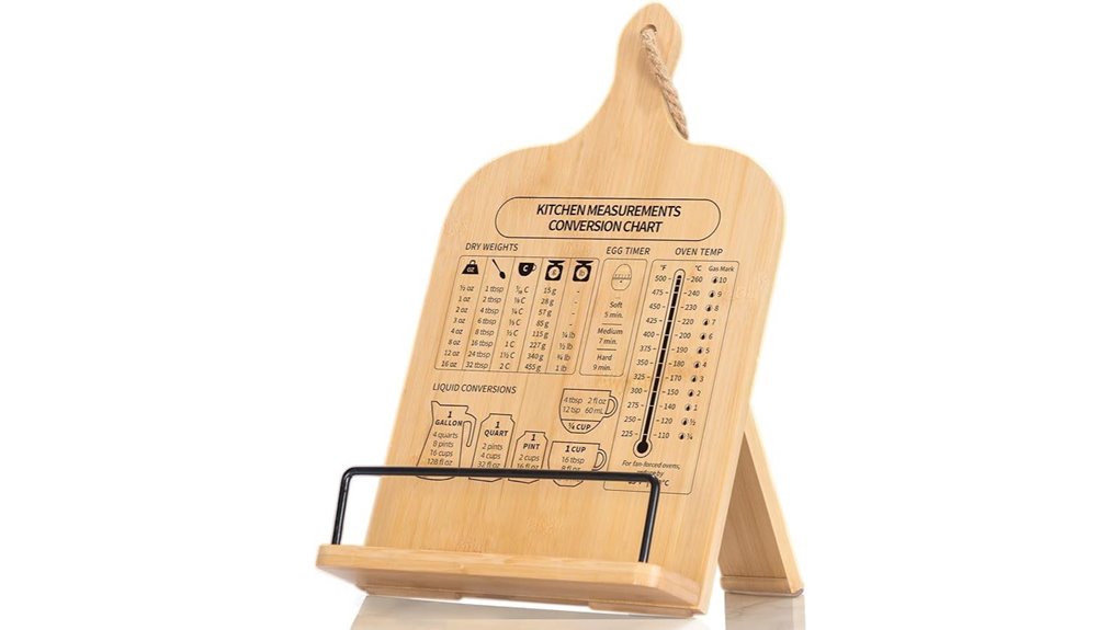 bamboo cookbook stand features