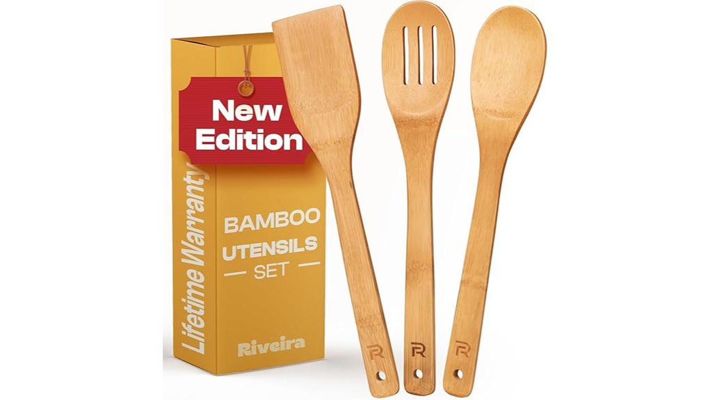 bamboo cooking spoons set