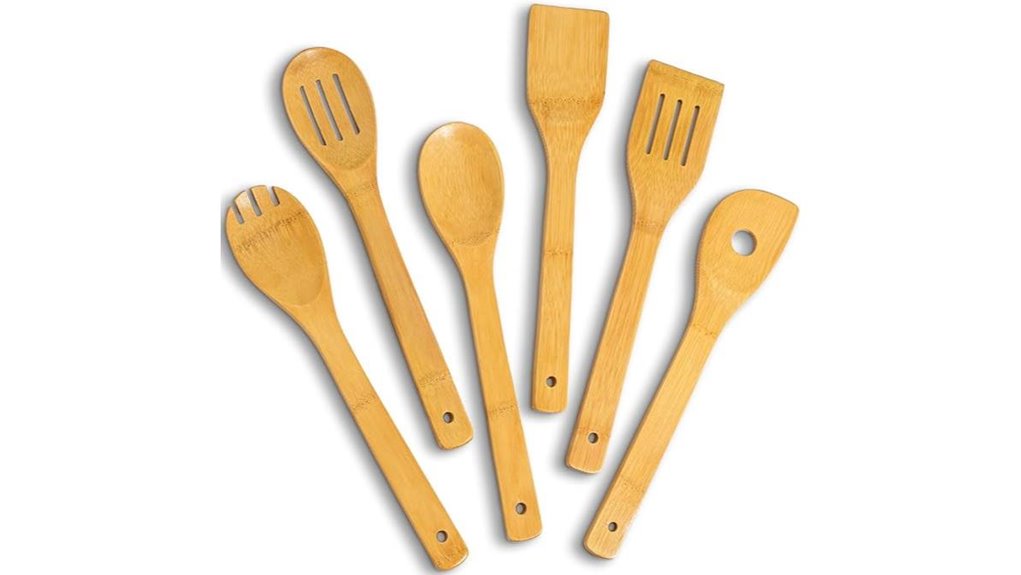 bamboo cooking spoons set