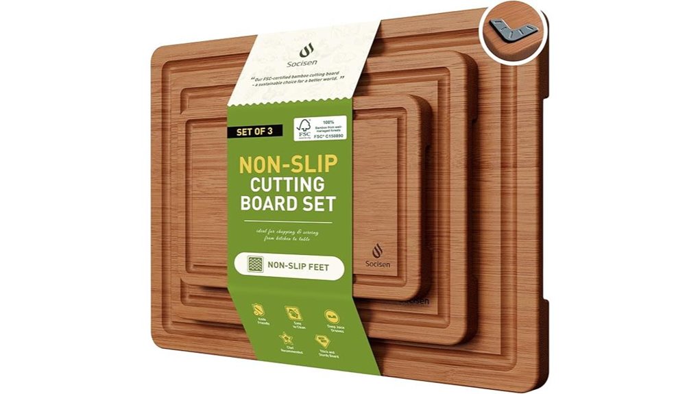 bamboo cutting board trio