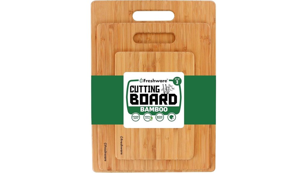 bamboo cutting board trio