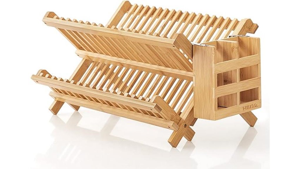 bamboo dish rack set