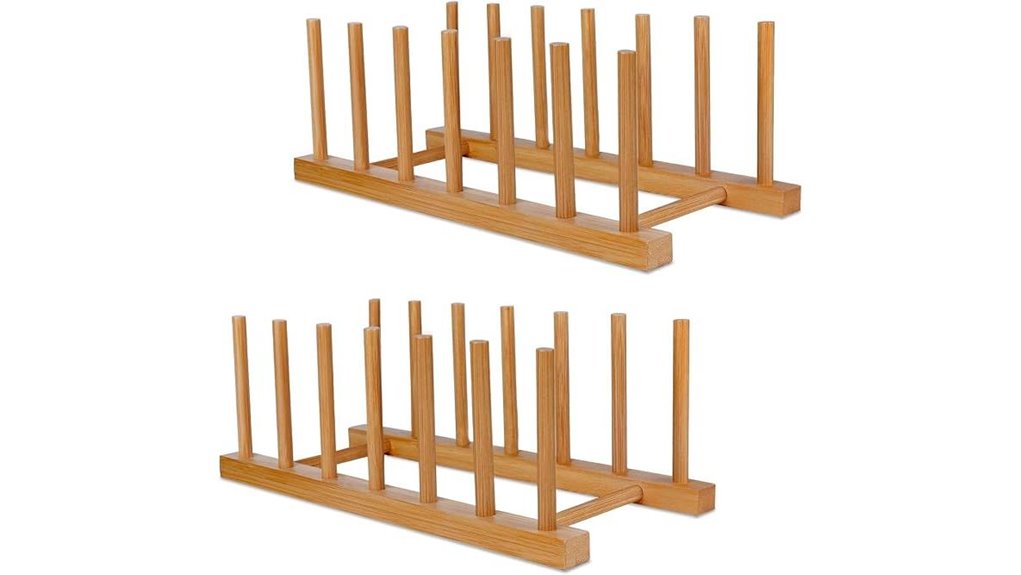 bamboo dish rack set