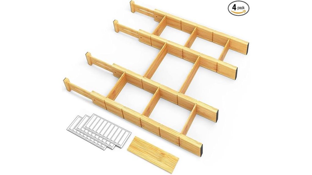 bamboo drawer organization system