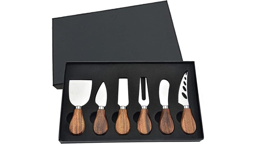 bamboo handled cheese knives